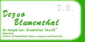 dezso blumenthal business card